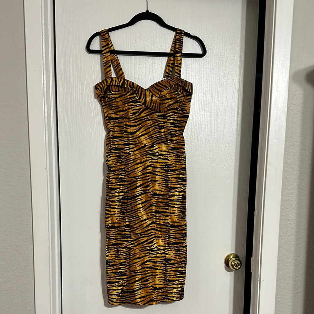 PUG Pinup girl clothing, size, small Tiger Print Sleeveless Dress